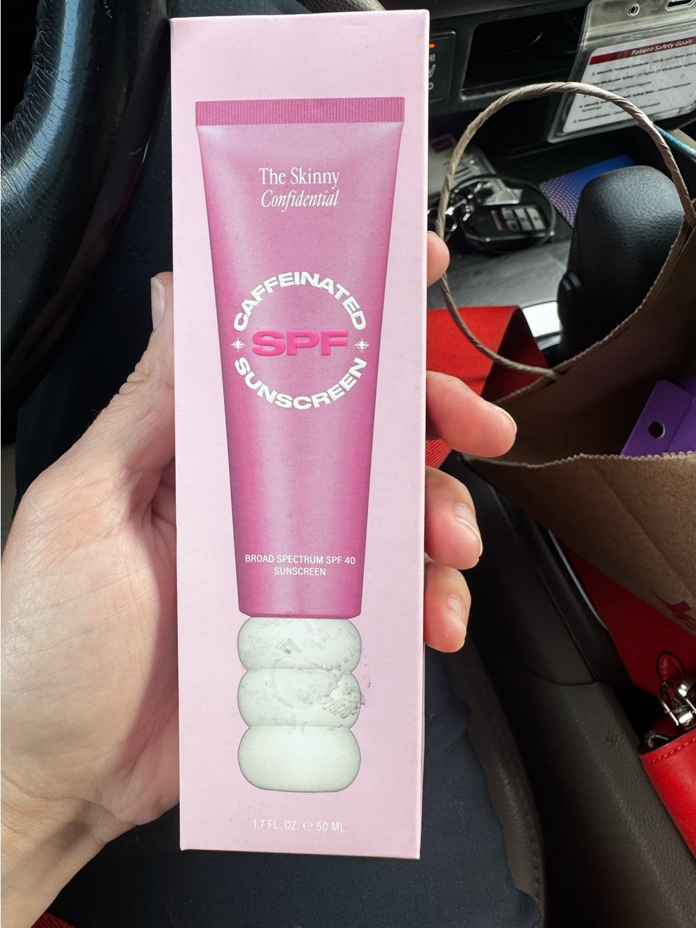The Skinny Confidential Caffeinated SPF Sunscreen - Pink